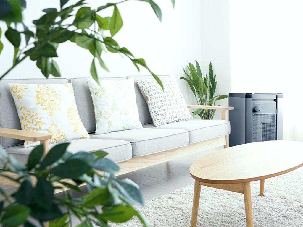 Beyond Guardian Air air purifier operating in a living room