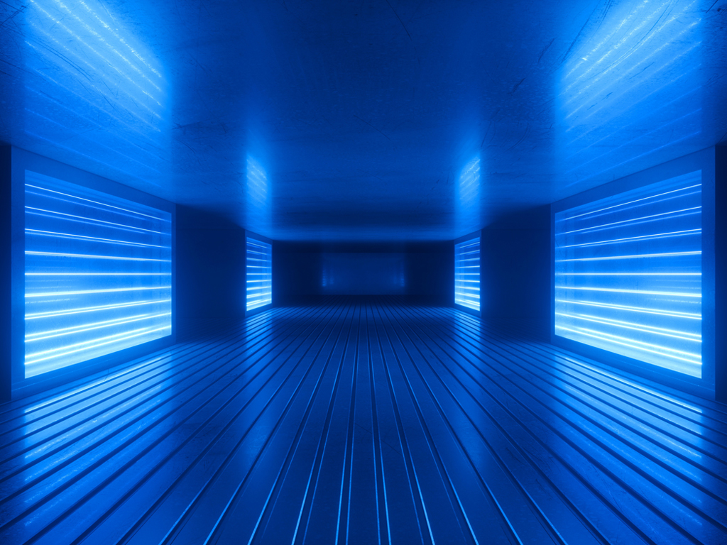 UV light installed within a Heating, Ventilation, and Air Conditioning (HVAC) ducting.