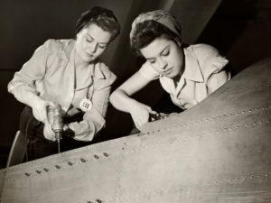 Factory workers during World War II (Note: not the Electrolux factory) (Image Credit: Getty / George Marks)